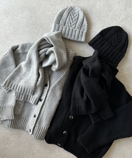 knit cardigan(gray/black)