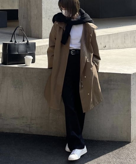 ［long length］wool blend straight slacks