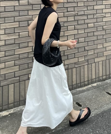 コットンギャザースカートwhite,black