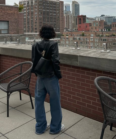collarless leather jacket