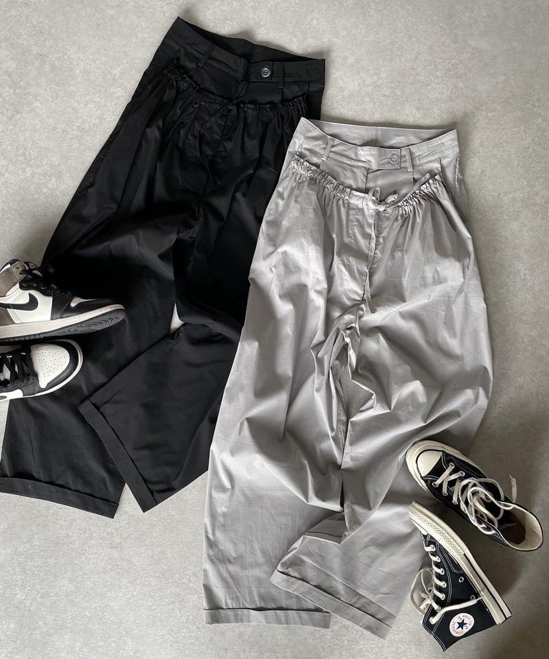 レイヤードコットンナイロンパンツblack,gray | ok.soon レイヤードコットンナイロンパンツblack,gray | ok.soon