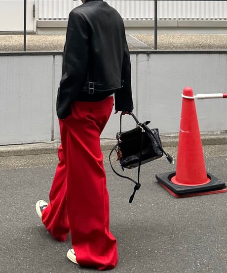 1tuck casual slacks red