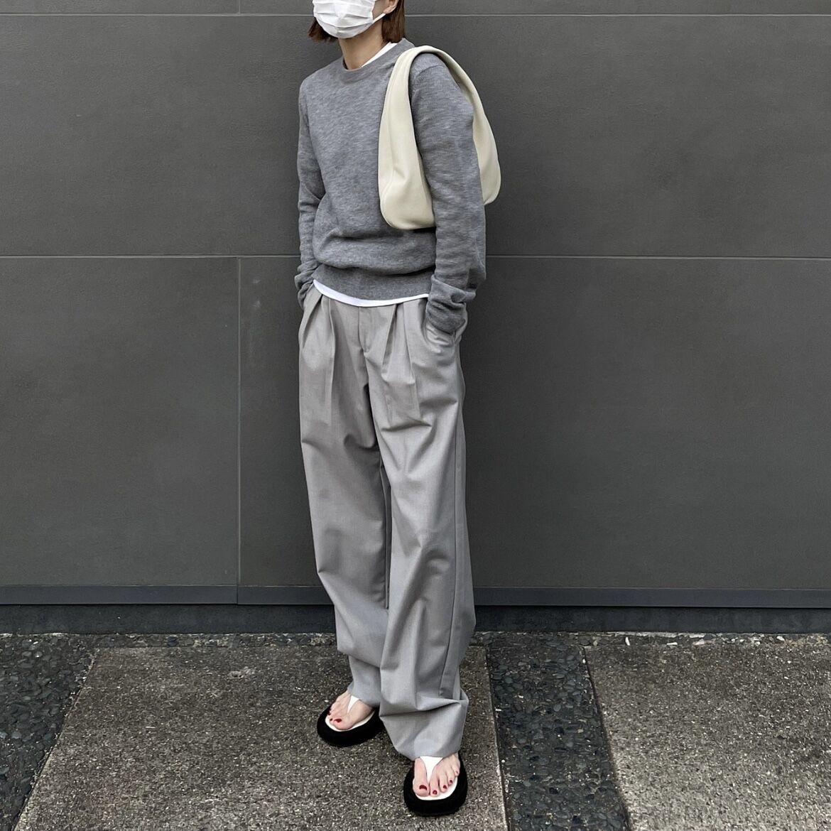 light gray slacks(S/M/L) | ok.soon - パンツ 