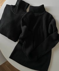turtle neck rib knit