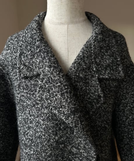 wool tweed half coat