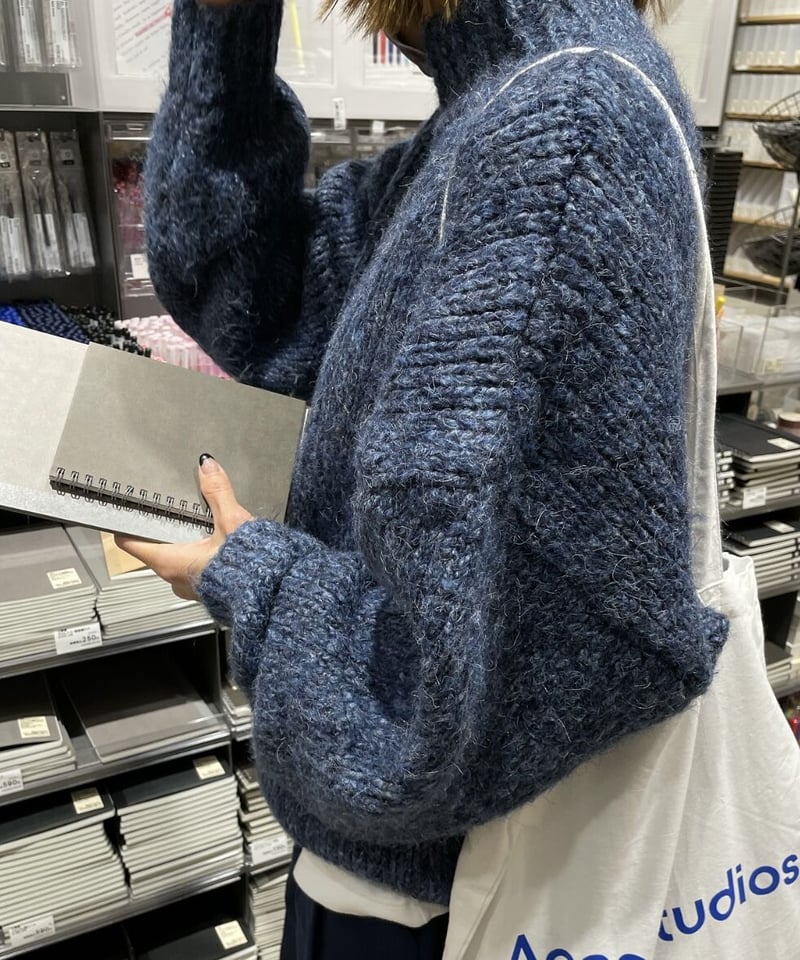 ハイネックミックスニットgray,blue | ok.soon ハイネックミックスニットgray,blue | ok.soon