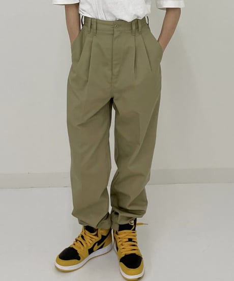 ok.soon×dickies  2tuck tapered chino pants