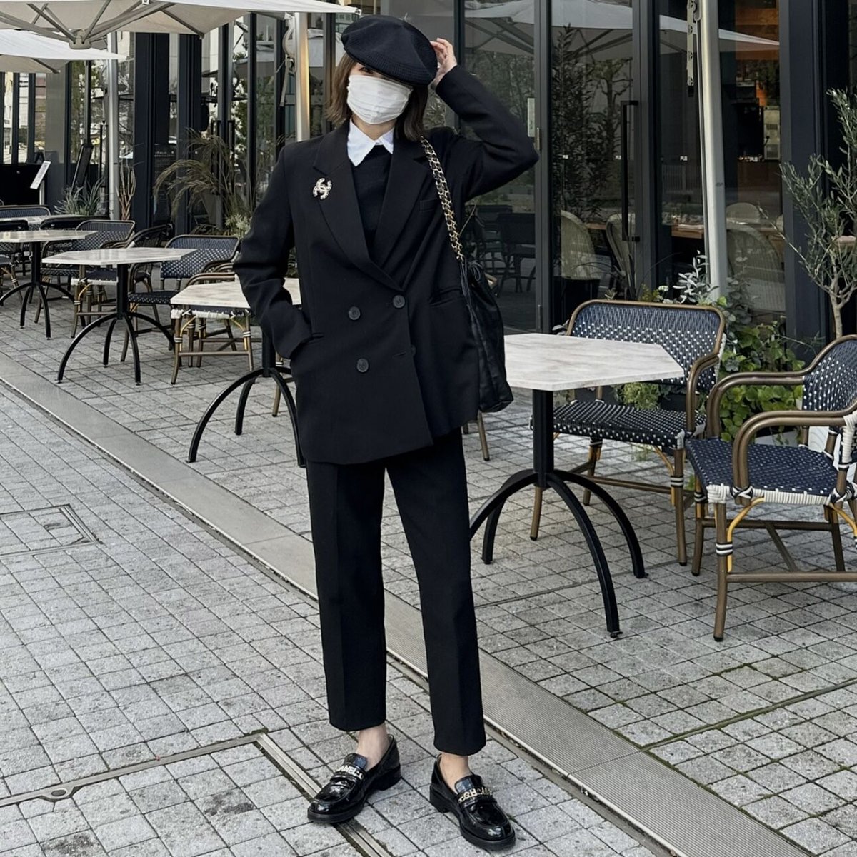 black set up suit | ok.soon