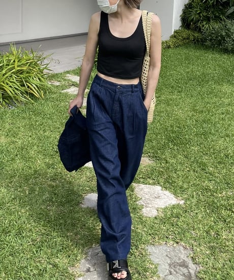 cropped denim set-up