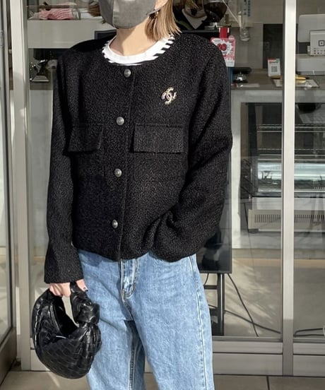 tweed jacket black