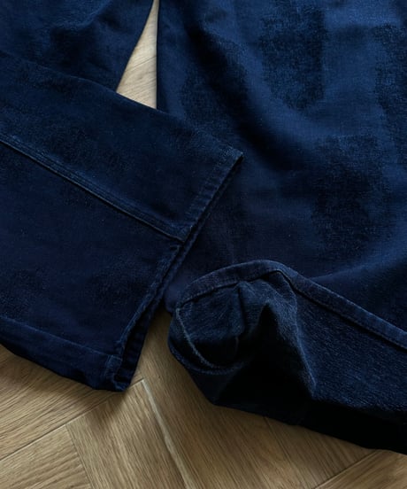 navy denim jacket & navy denim casual pants