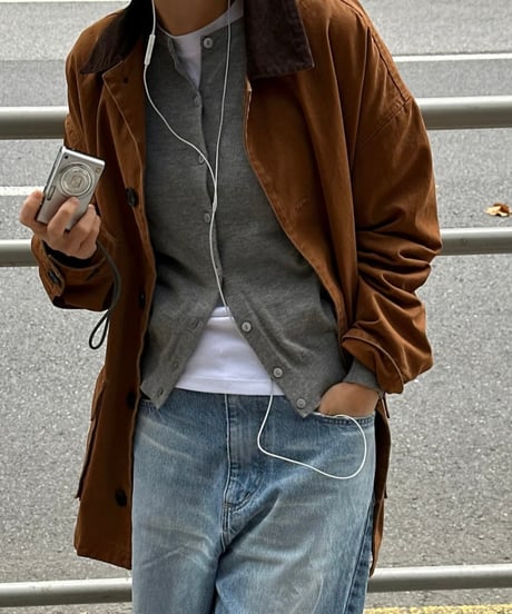 merino wool crew neck cardigan