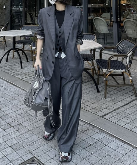 pinstripe tailored jacket
