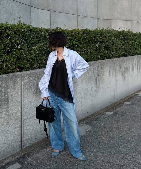 ［pre-order］layered stripe shirt over size
