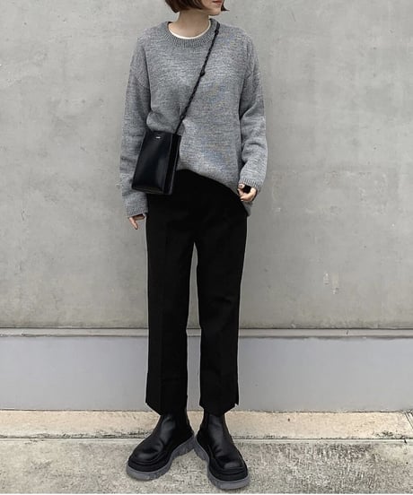 over size crew neck knit