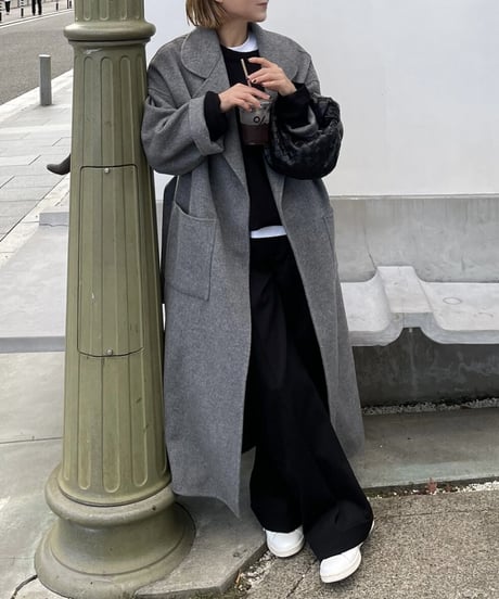 light melton coat(gray/black)