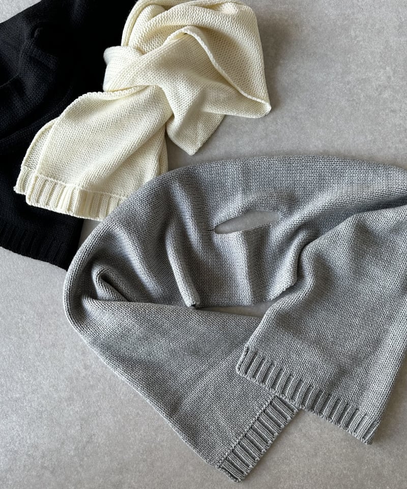 knit muffler(gray/black/offwhite) | ok.soon knit muffler(gray/black/offwhite) | ok.soon