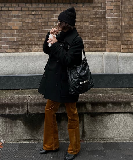 pea coat black