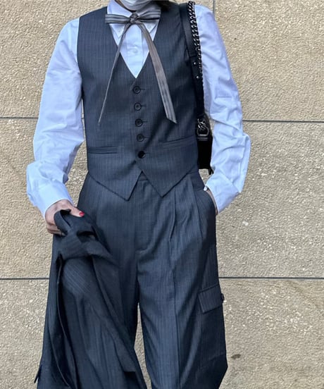 tailored vest & london stripe bowtie