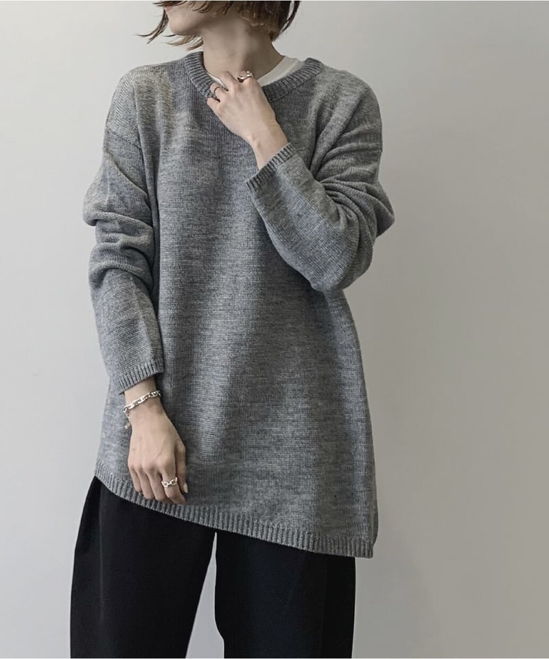 ok.soon オーバーサイズクルーネックニット over size crew neck knit | ok.soon