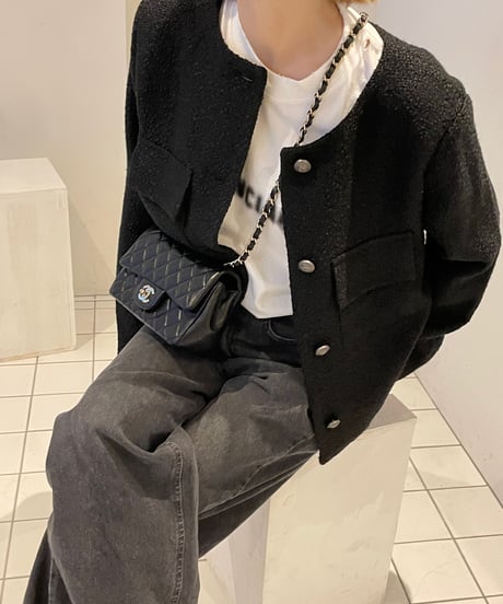 tweed jacket black