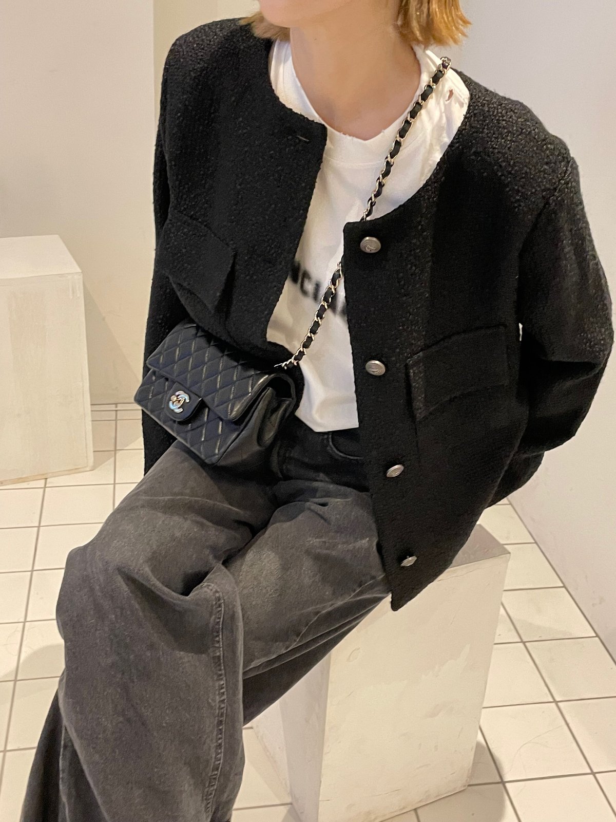 tweed jacket black | ok.soon tweed jacket black | ok.soon