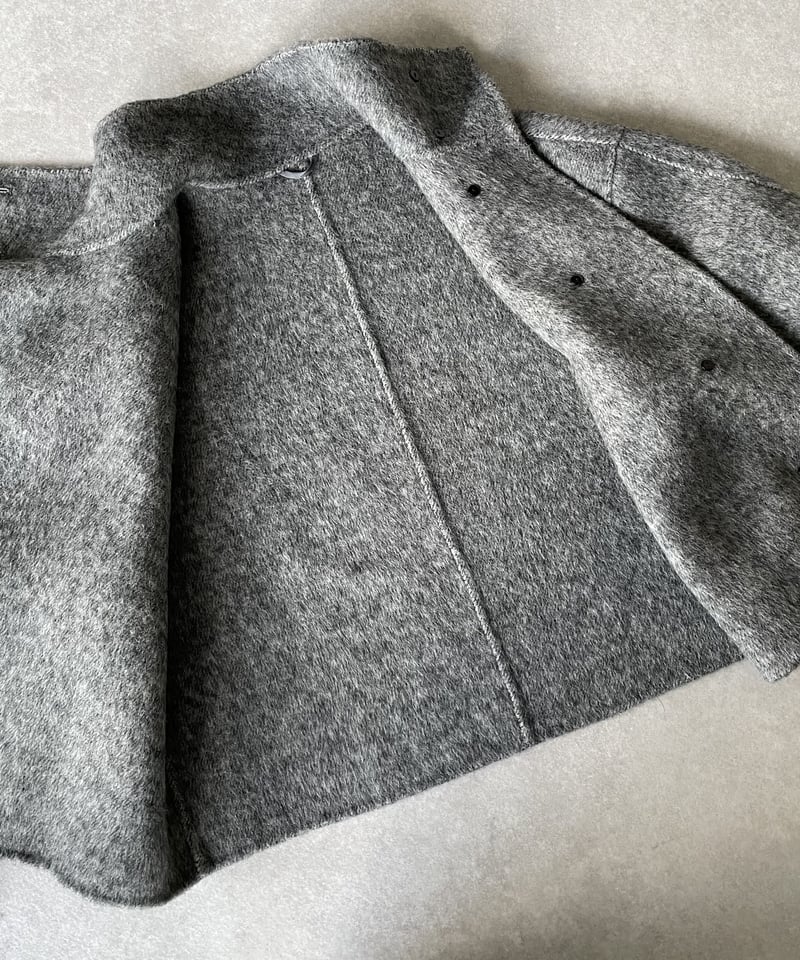 スタンドカラーショートコートgray,ecru | ok.soon スタンドカラーショートコートgray,ecru | ok.soon