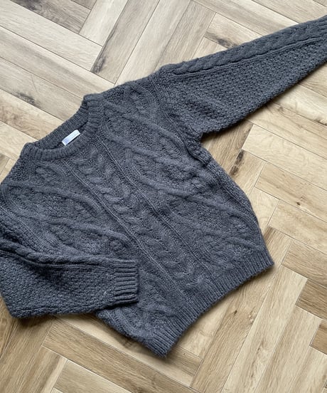 cable  knit(gray,ecru)