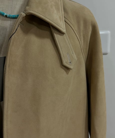 suede leather long coat