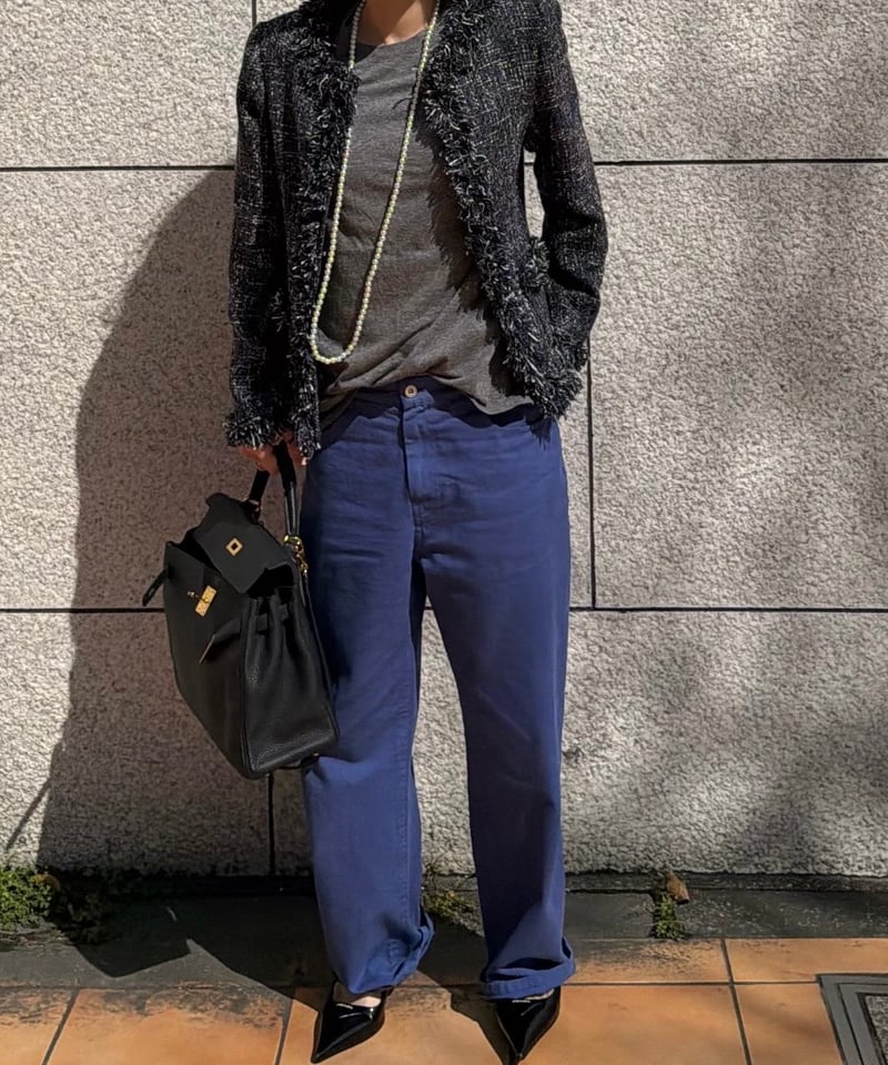 vintage blue cotton pants ⚠️初回と同じサイズになります | ok.