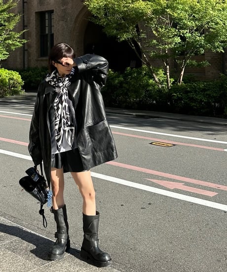 faux leather half coat