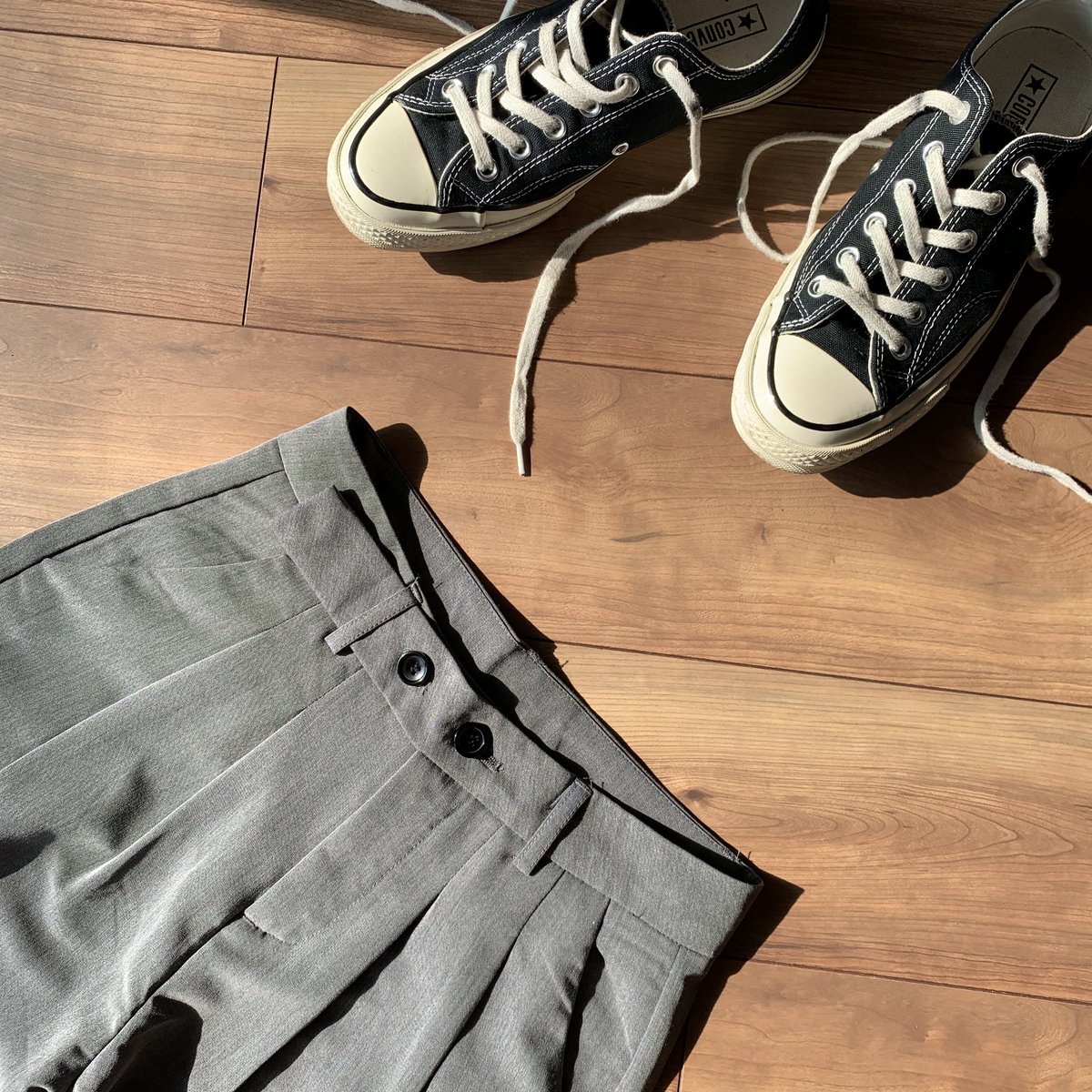2ボタンワイドスラックスgray | ok.soon 2ボタンワイドスラックスgray | ok.soon