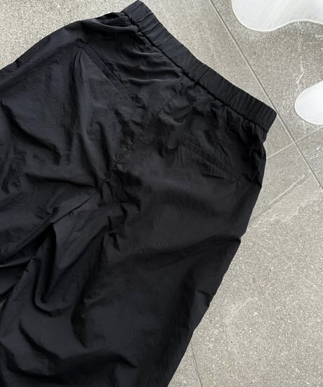 nylon wide pants black
