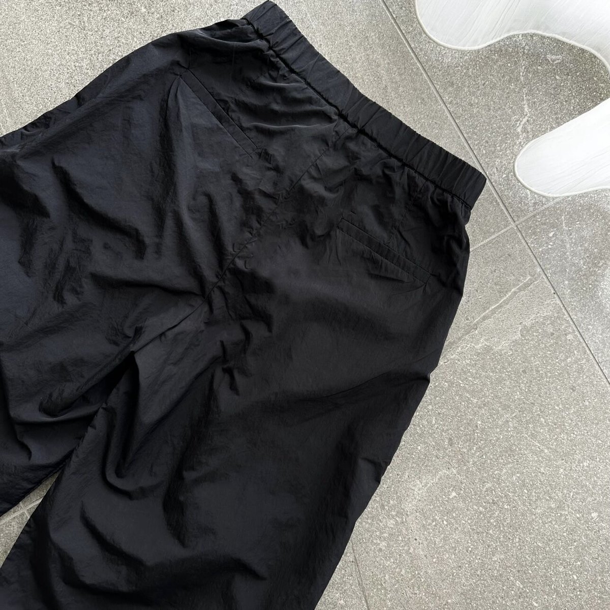 nylon wide pants black | ok.soon