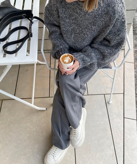 ハイネックミックスニットgray,blue