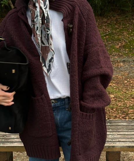 toggle button knit cardigan