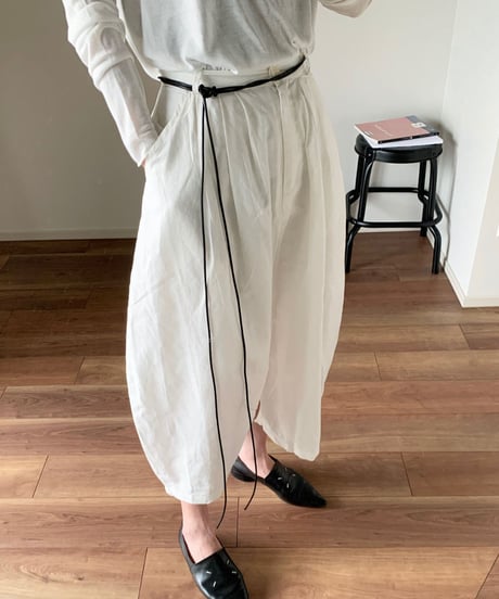 linen croped pants white