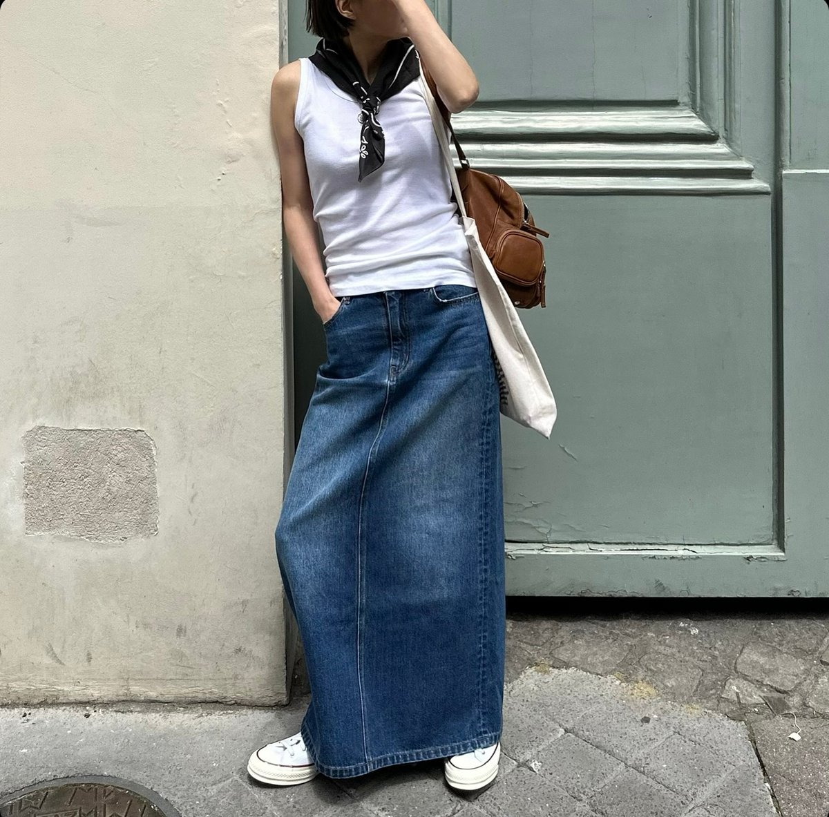 ok.soon チェック柄 ロングスカート