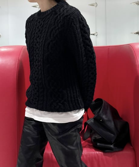 cable knit black
