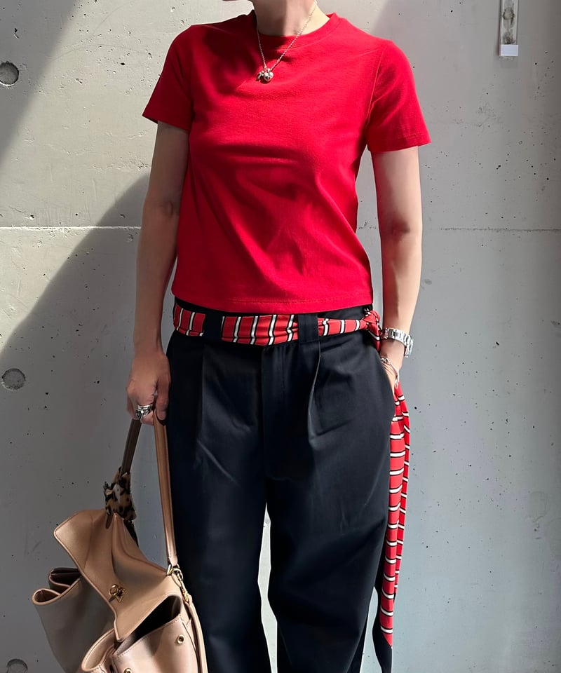 【即購入OK】STONE  クルーネックロンT サイズS レッド d WEAR クルーネック ウールセーター・ レッド・S | D&DEPARTMENT