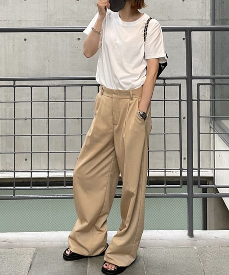 ワイドストレートスラックスcamel