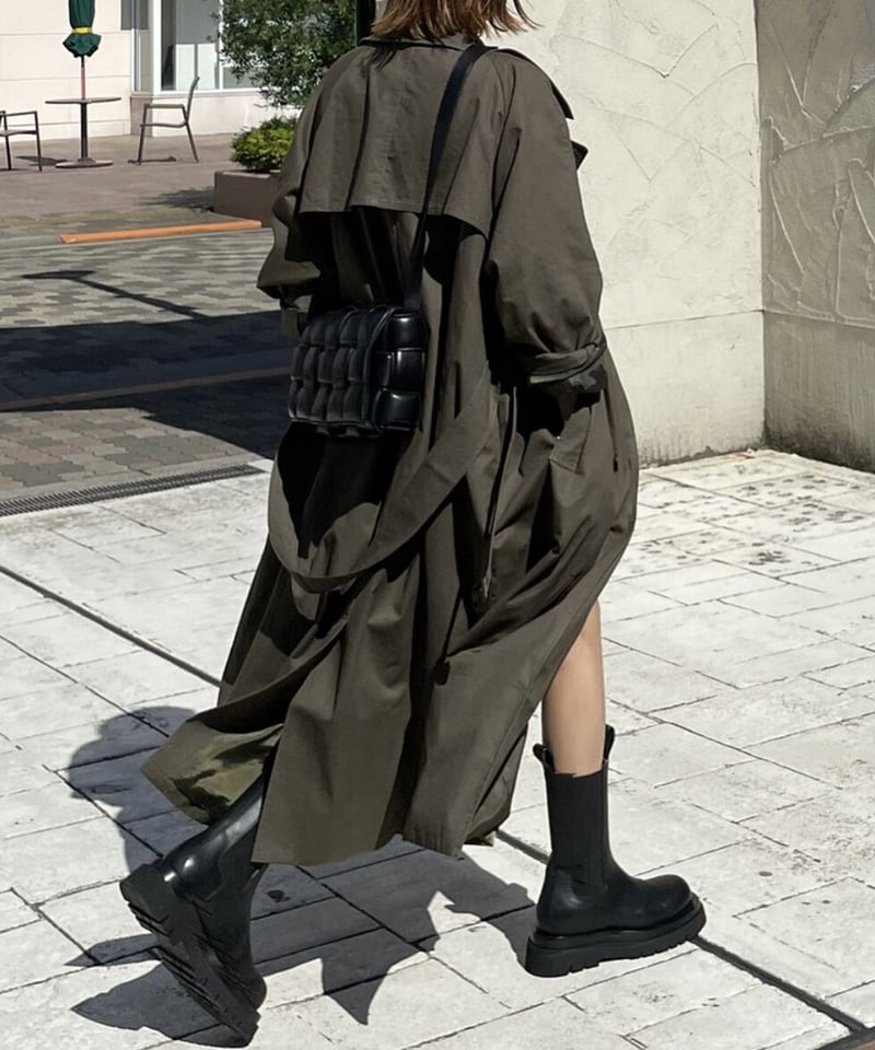 trench coat moss green (regular / long length) trench coat moss green (regular / long length)