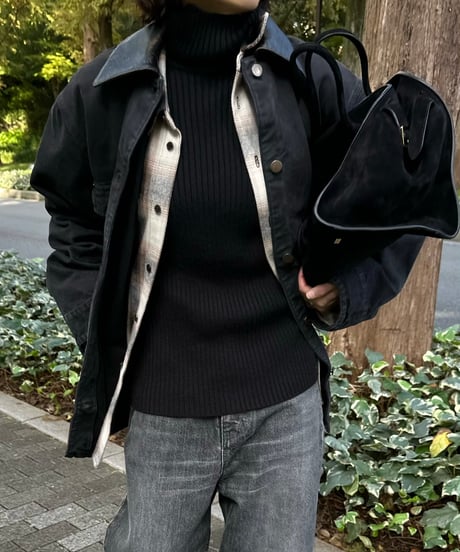 turtle neck rib knit