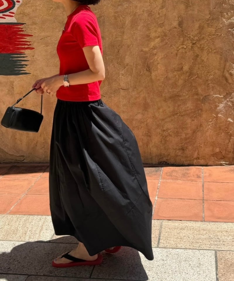 ok.soon maxi skirt ブラック crisp cotton skirt | ok.soon