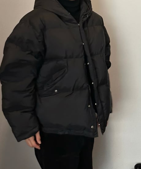 hooded down jacket(black)
