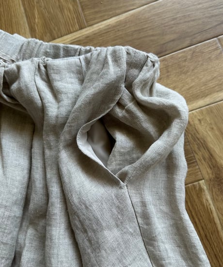 linen shirt&long skirt relax setup