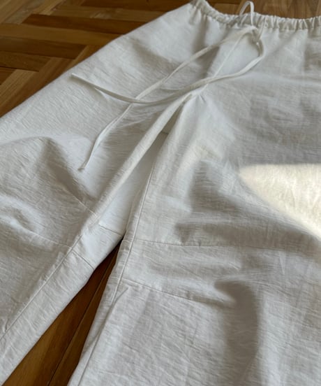 drawstring cotton pants white