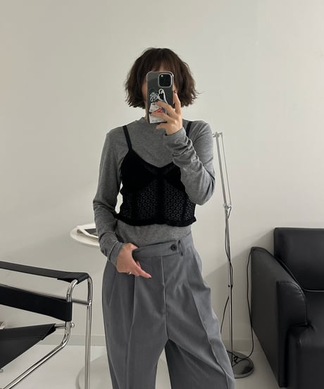 loose fitting long sleeve t gray