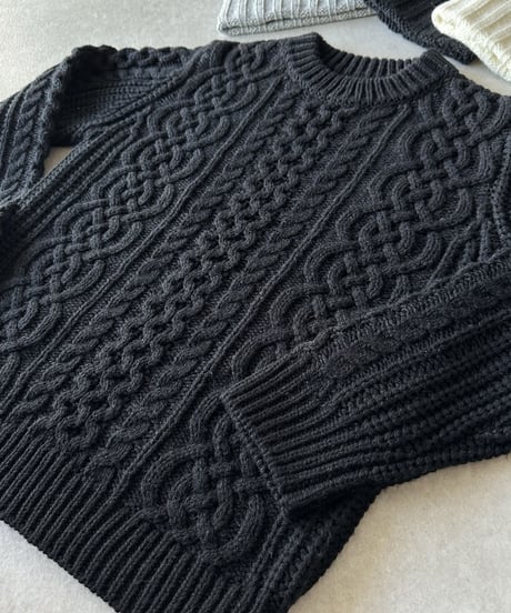 cable knit black