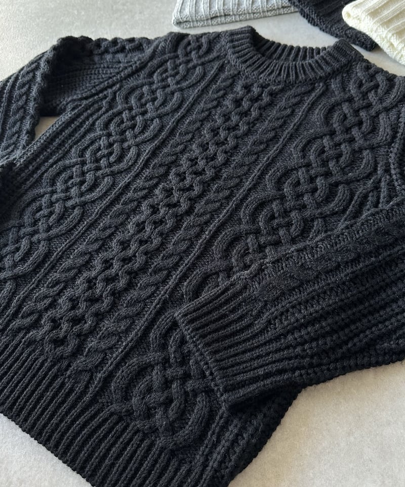 【新品】ok.soon cable knit black cable knit black | ok.soon